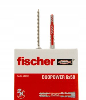 FISCHER KOŁEK DUOPOWER 6x50 + WKRĘT NIERDZEWNY 4,5x60 9100 (10)